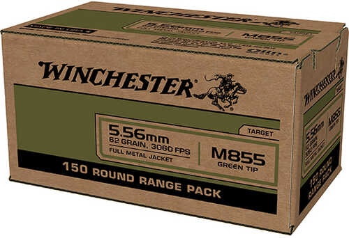 5.56mm Nato 55 Grain Full Metal Jacket 150 Rounds Winchester Ammunition